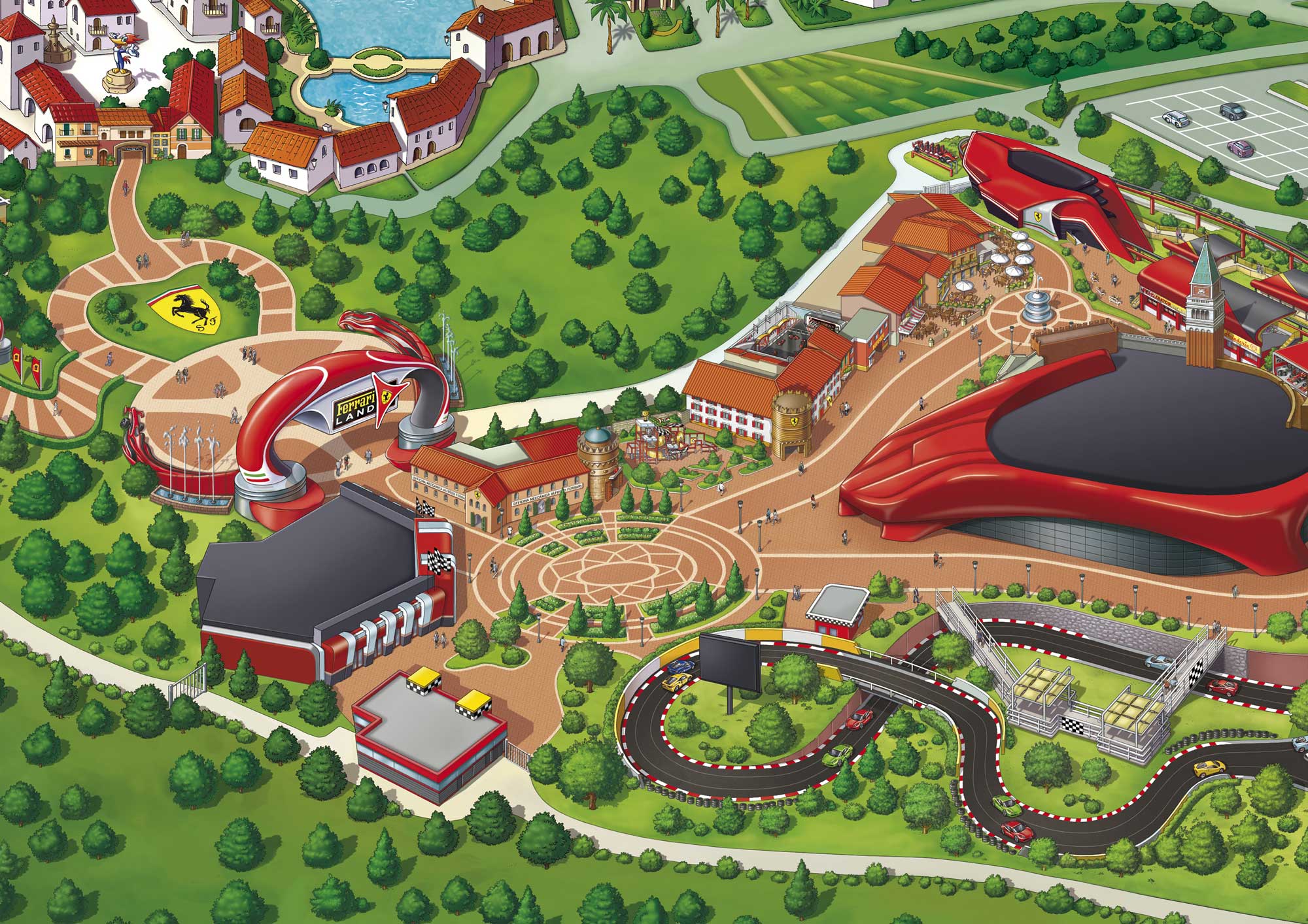 Ilustración publicitaria en Barcelona – Mapa oficial del parque Portaventura
