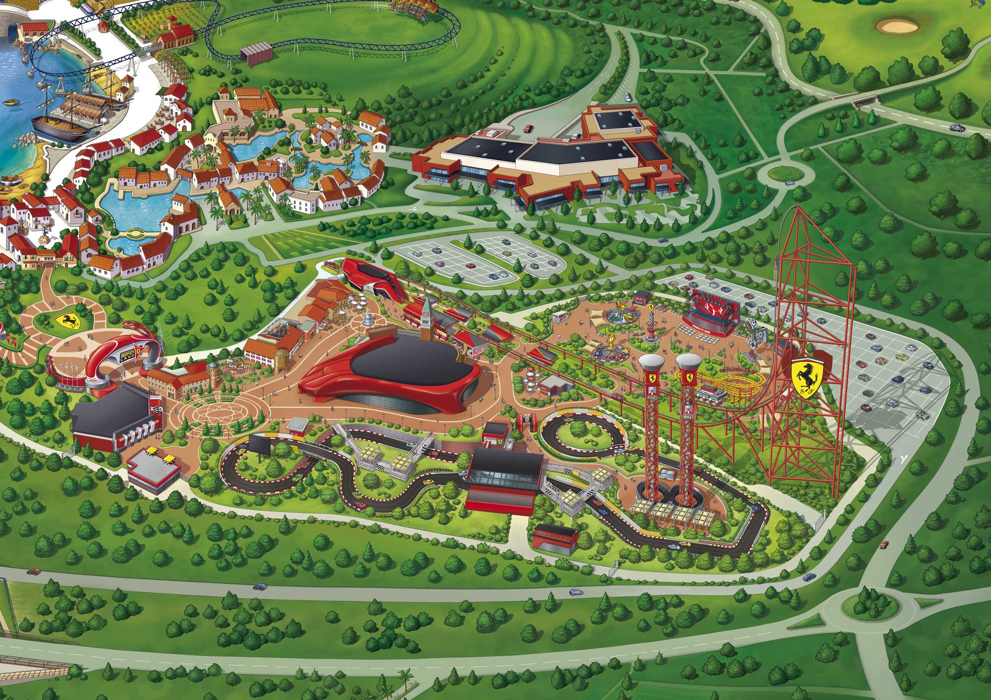 Ilustración publicitaria en Barcelona – Mapa oficial del parque Portaventura